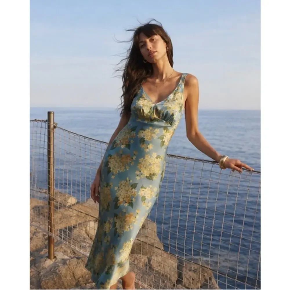 Reformation daytona silk dress carmela small